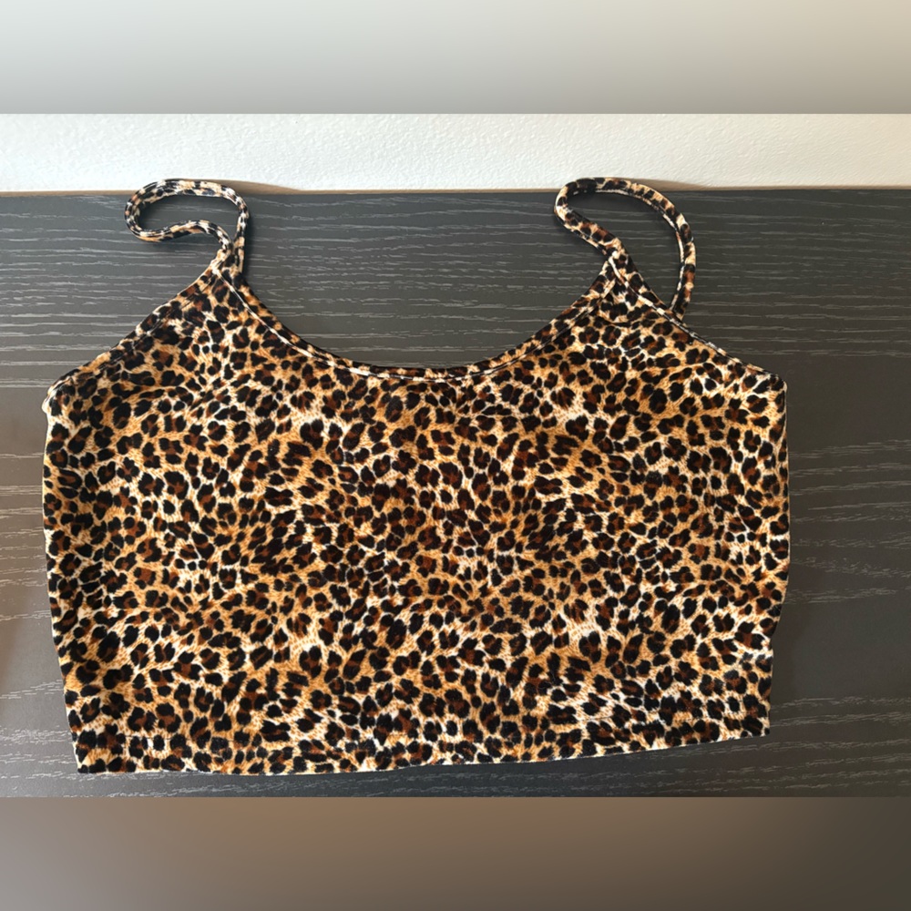 3/$15 Leopard Print Velvet Crop Top